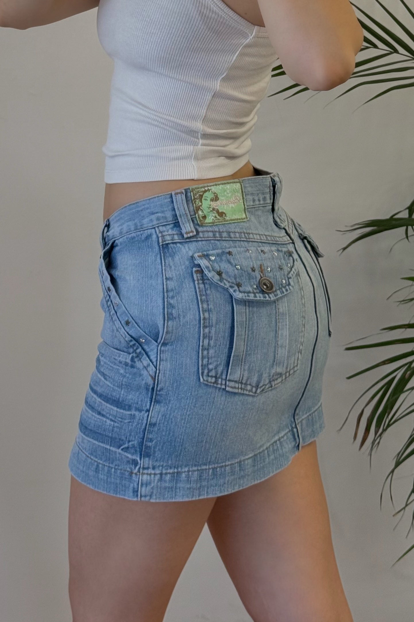Y2K denim skirt