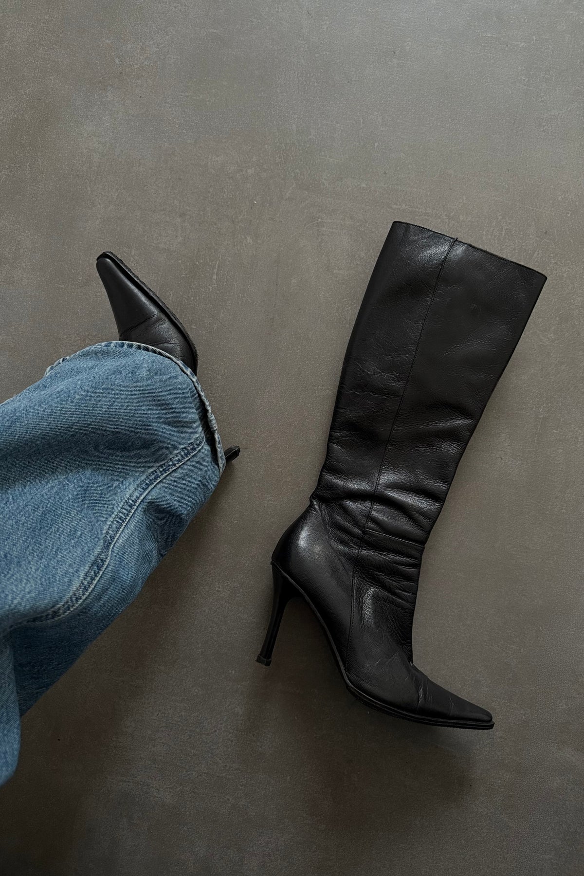 Stivali vintage in vera pelle - N.37