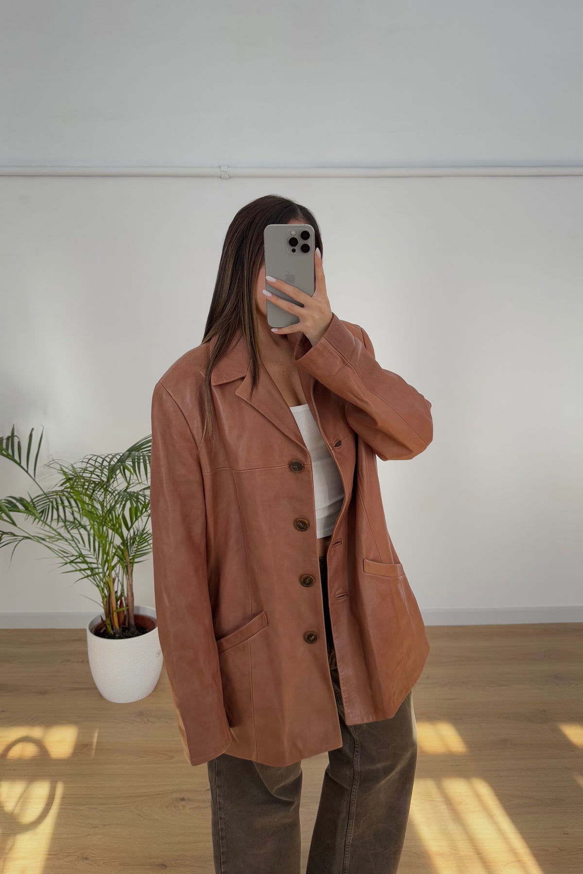 Giacca vintage 100% vera pelle - M