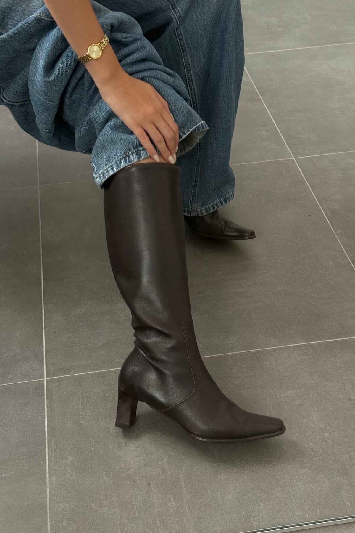 Stivali vintage in vera pelle - N.37
