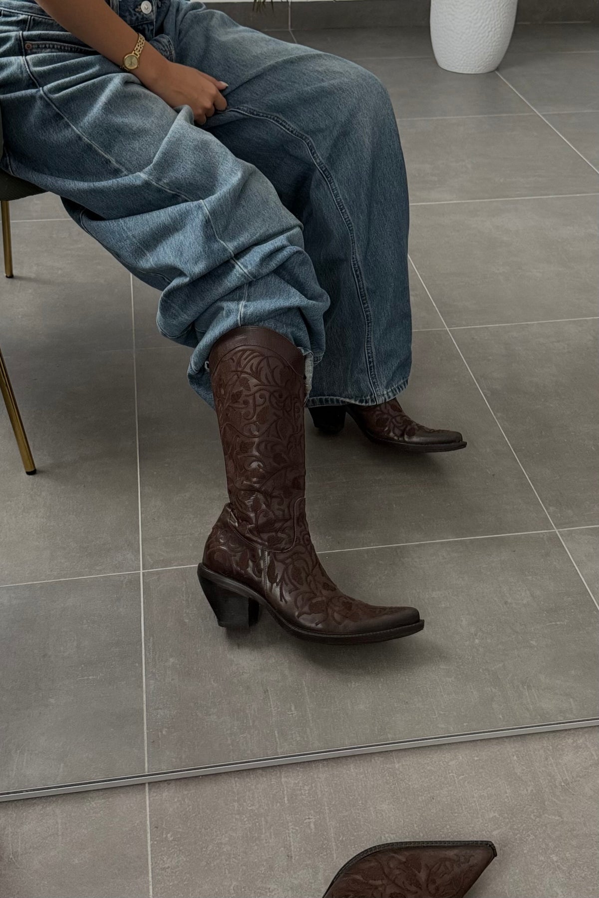 Stivali vintage in vera pelle - N.38