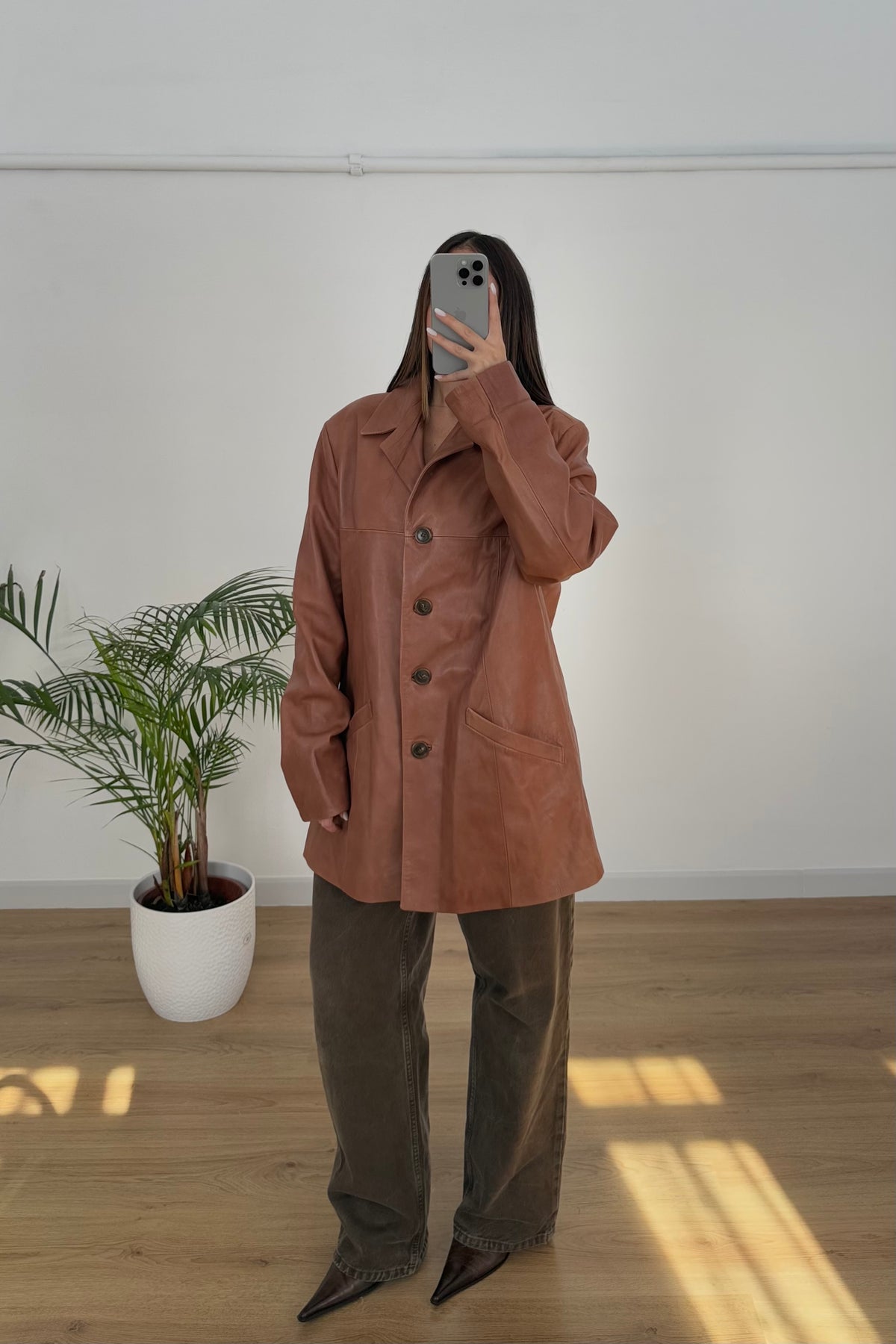 Giacca vintage 100% vera pelle - M
