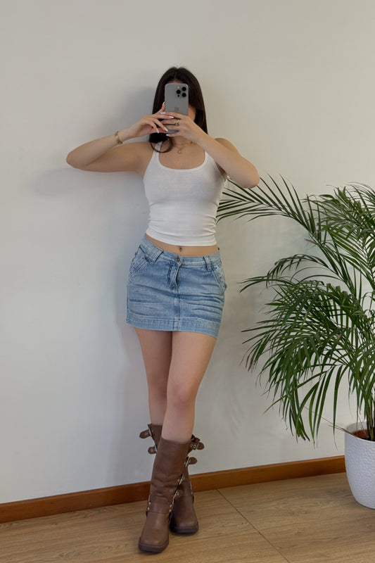 Y2K denim skirt