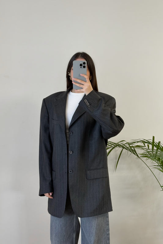 Vintage blazer gessato 100% lana