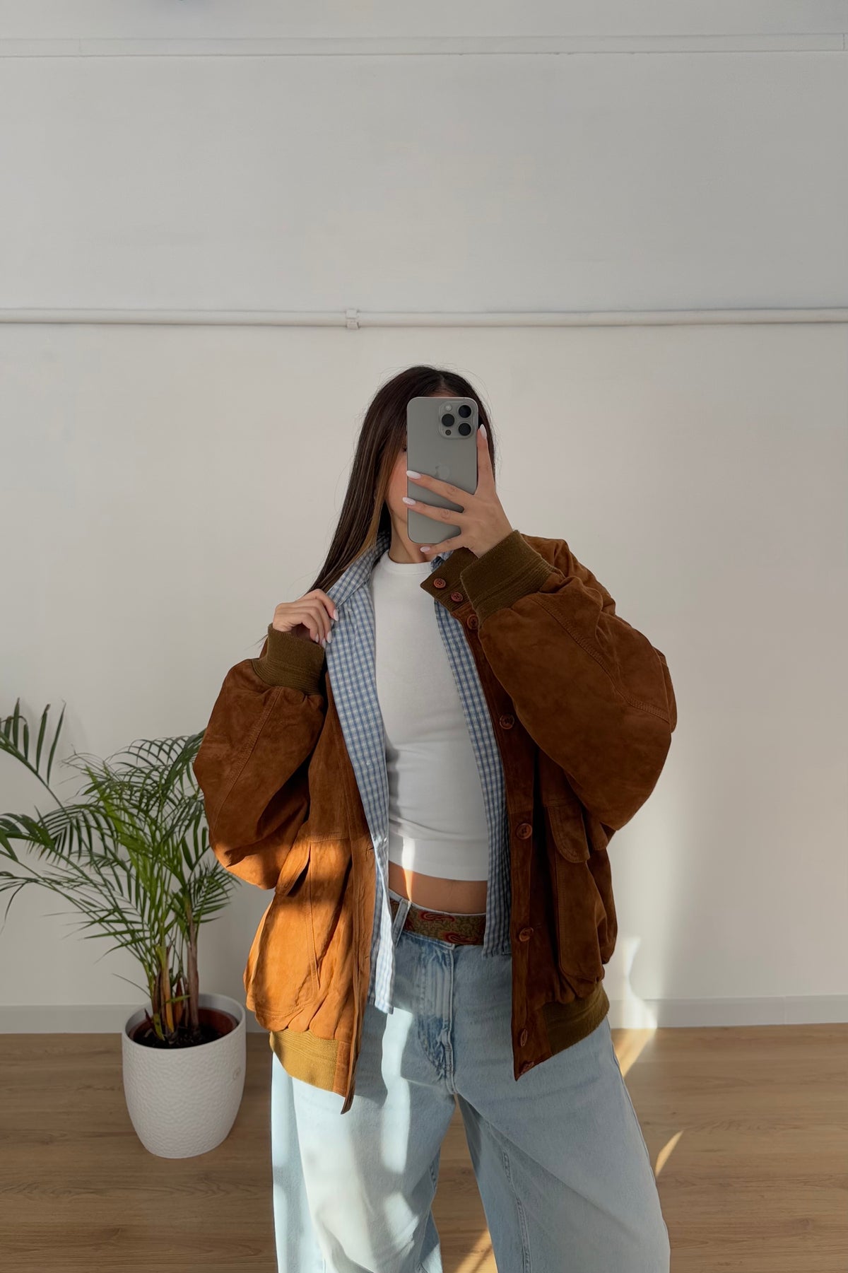 Giacca in suede 100% vera pelle - L