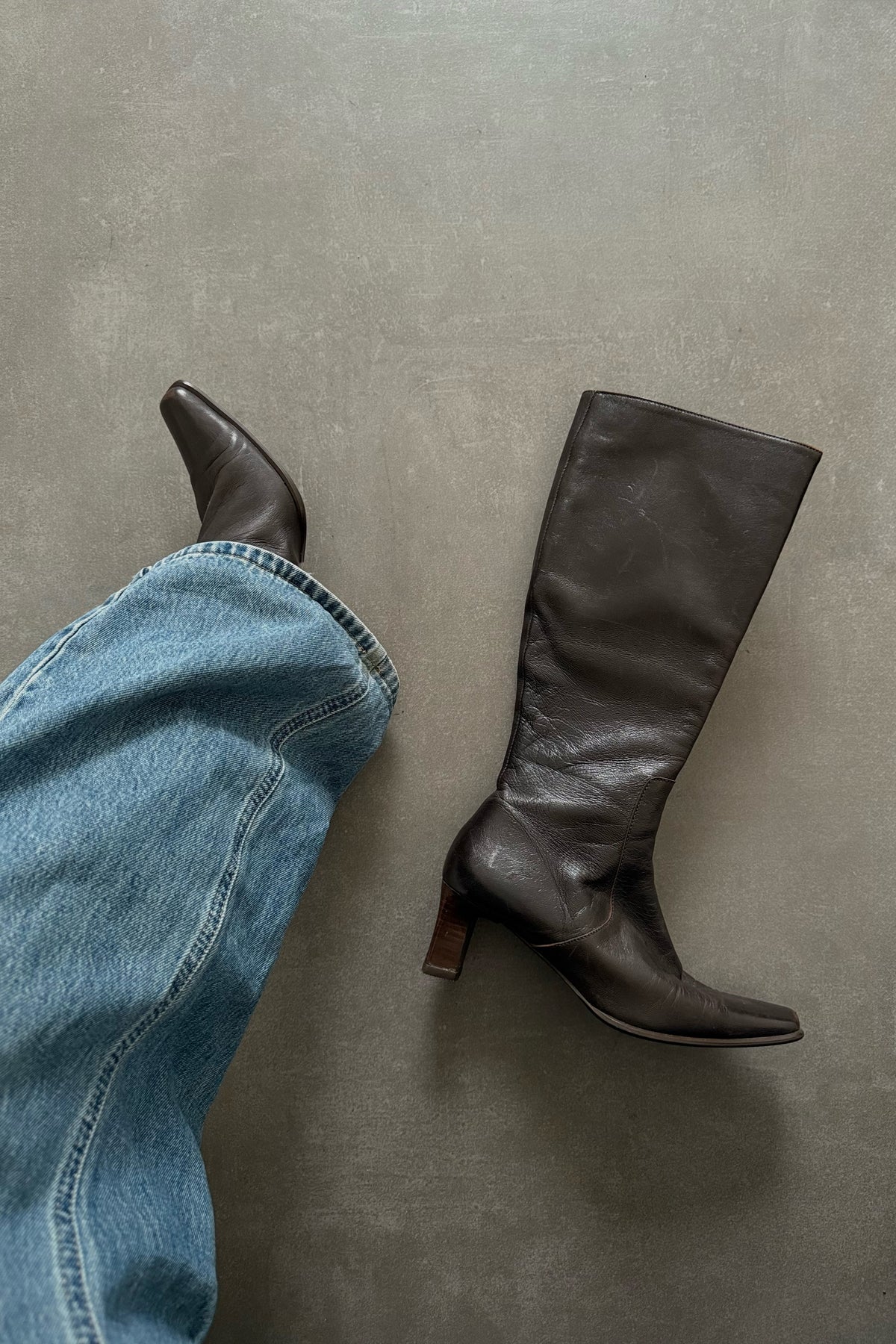 Stivali vintage in vera pelle - N.37