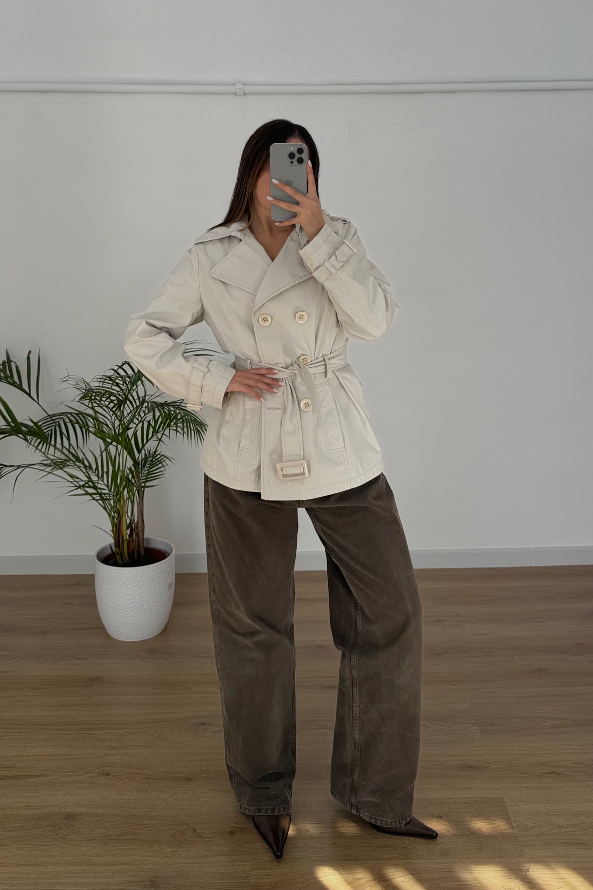 Trench vintage 100% cotone - S