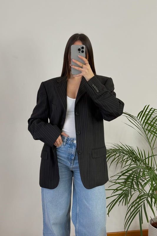 Blazer gessato 100% lana