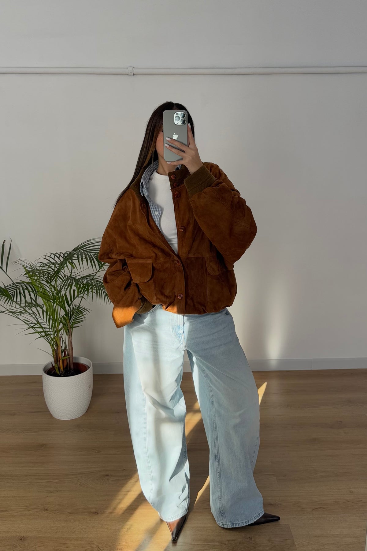 Giacca in suede 100% vera pelle - L