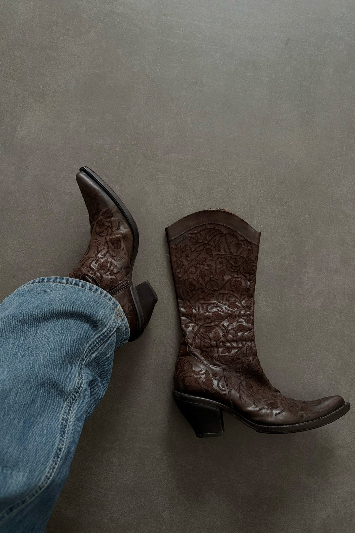 Stivali vintage in vera pelle - N.38