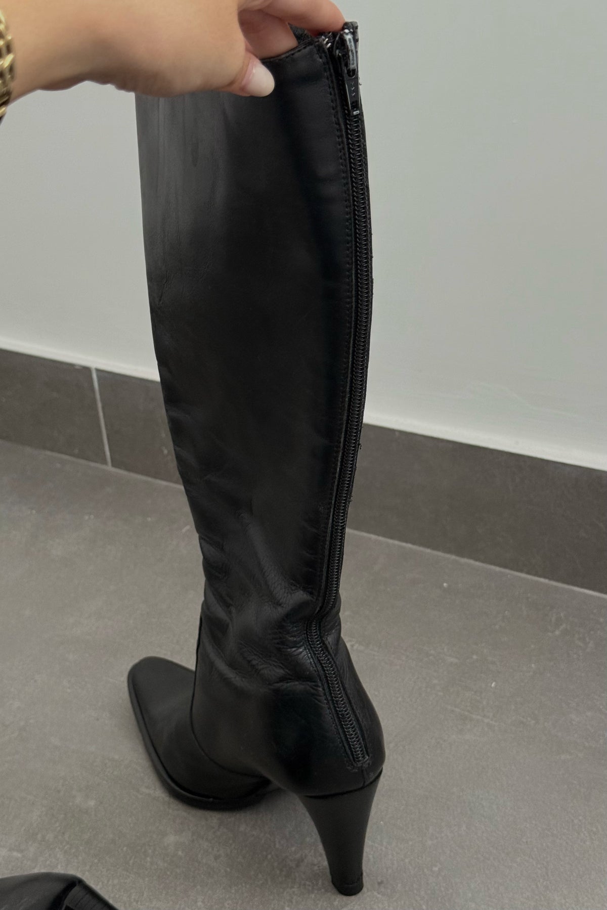 Stivali vintage in vera pelle - N.36