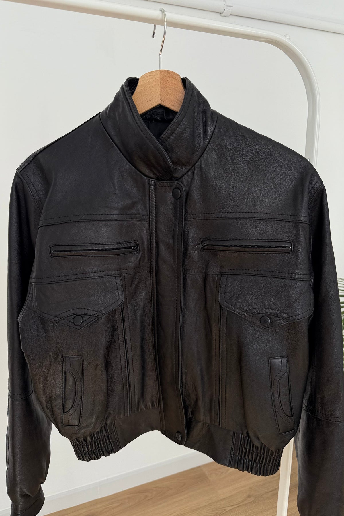 Bomber vintage 100% vera pelle - S
