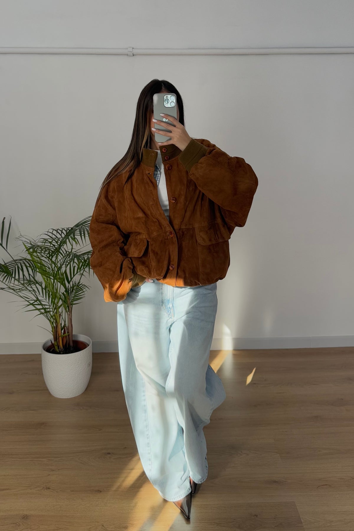 Giacca in suede 100% vera pelle - L