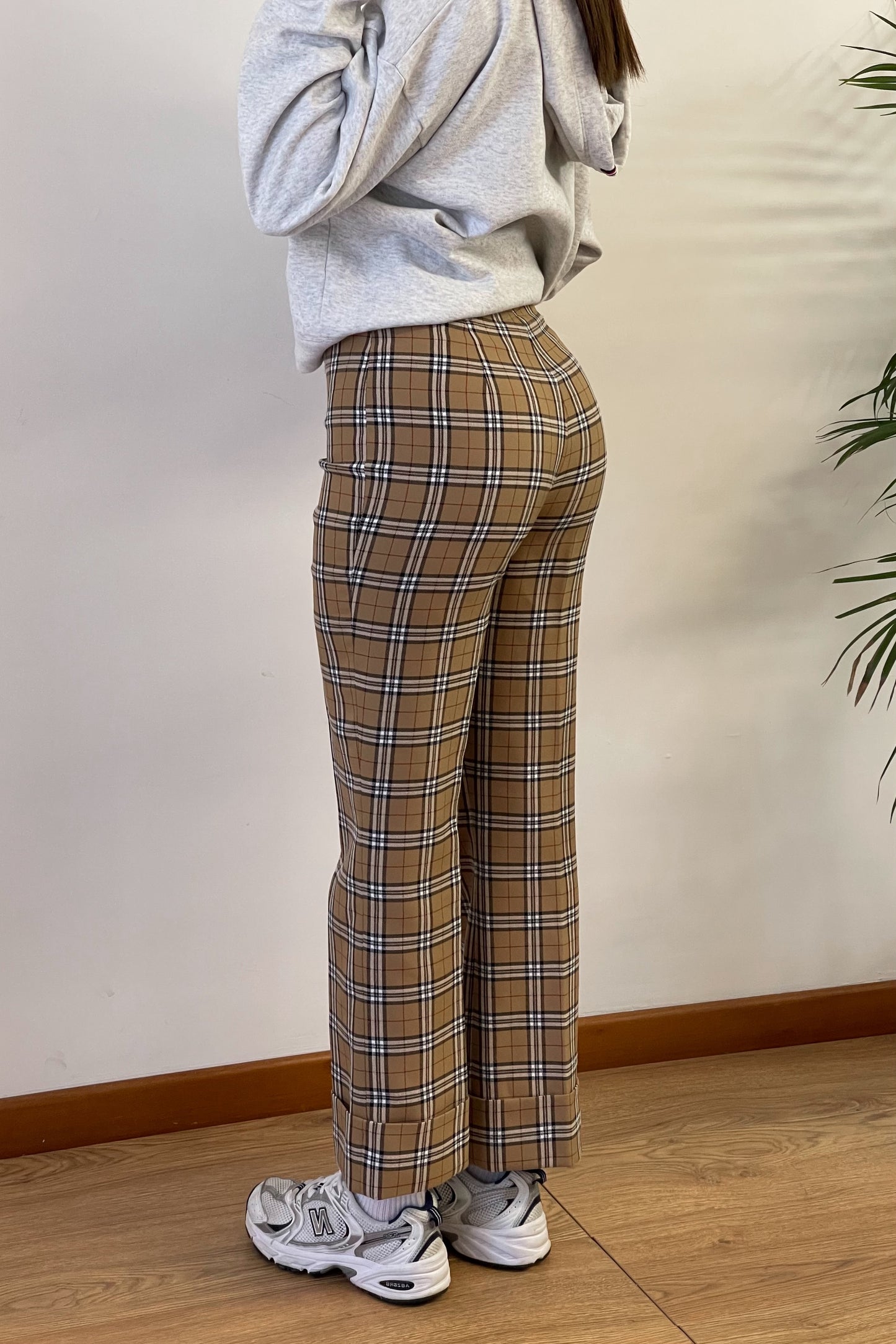 Pantaloni simil Burberry